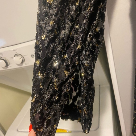 A.L.C. Velvet Jane Dress- black and gold- NWOT - Picture 8 of 11